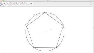 MTHE 3070 Constructions Pentagon given circle Geogebra