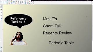 Mrs. T's Chem Talk Regents Review Reference Tables Periodic Table