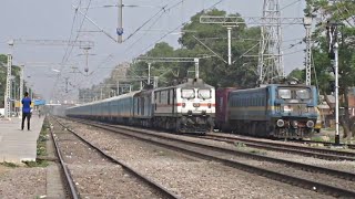 Triple Tone Honking | GZB WAP-7 | Prayagraj Humsafar Express makes musical track sounds at 130kmph !