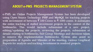 Introduction about epms Projects Management System (For State Portal)