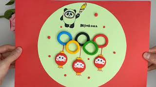 北京2022年冬季奥运吉祥物:冰墩墩 手工制作 创意折纸贴画 Winter Olympics mascot Bing DwenDwen hand-made Mascot sticker funny