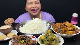 Bigbites, Eating Rice With Mutton Fat Pakora, Echor With Mutton Head Curry, Palong Vorta।।