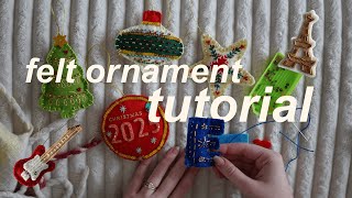 felt ornament tutorial 🌟 diy bead embroidery & blanket stitch guide