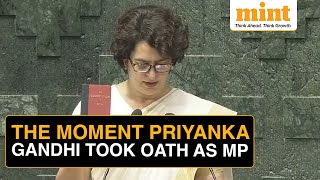 Priyanka Gandhi Vadra Takes Oath As Wayanad MP, Joins Rahul \u0026 Sonia Gandhi In Parliament