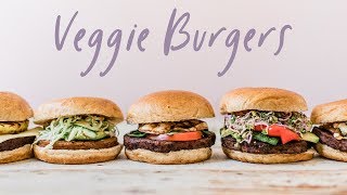 5 Ultimate VEGGIE (\u0026 VEGAN) BURGERS for Football Season! | HONEYSUCKLE