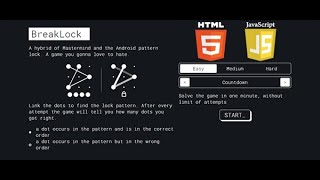 BREAK LOCK CHALLENGE GAME IN JAVASCRIPT WITH SOURCE CODE