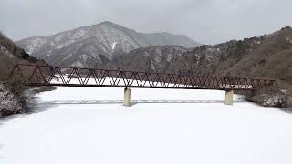 東武6050型 野岩鉄道 湯西川橋梁【凍結湖】