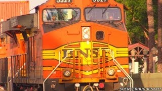 Fullerton, CA - Amtrak Trains, BNSF Trains, Metrolink Trains in (August 2nd, 2013)