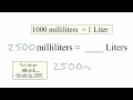 2500ml నుండి l 2500 మిల్లీలీటర్లు నుండి లీటర్లు కి మార్చండి