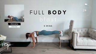 5 Minute FULL BODY BLAST Workout | at Home with Chair and Mat