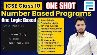 ICSE Class 10 JAVA | One Logic for Multiple Number Based Programs in Java 🔥 | while Loop in Java