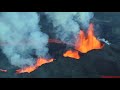 lava fountains from bardarbunga volcano holuhraun fissure eruption viewed by helicopter flights