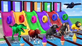 Choose The Right Door With Tires And Win Cow Mammoth Gorilla Dinosaur Slider Wild Animals Pool Game