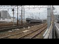 2023.01.15 jr西日本 321系d24編成 1110c普通高槻行き発車 223系 w編成 v編成 3414m新快速米原行き通過 281系 1009m特急はるか9号関西空港行き通過 岸辺駅