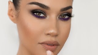 Gunmetal Purple Smokey Eye Makeup Tutorial | Eman