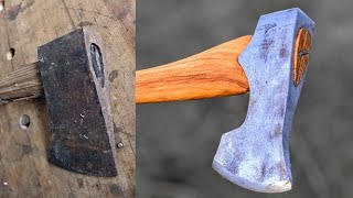 Rusty Old Axe Restoration: Reshaping and Re-handling