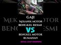 Perbandingan Gaji Mekanik Motor Rumahan dan Bengkel Resmi