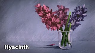 How to Paint Hyacinth Flowers - Acrylic Painting Real Time Paint Along Tutorial