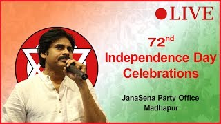 LIVE: 72nd Independence Day Celebrations at JanaSena Party Central Office | Hyderabad | Pawan Kalyan