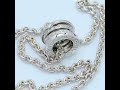 bvlgari b.zero1 18ct white gold two row diamond set pendant necklace