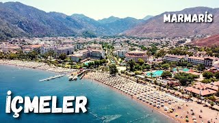 Gökyüzünden İçmeler Plajı Marmaris - Harika Dron Görüntüleriyle Marmaris Koyları - Marmaris Turkey