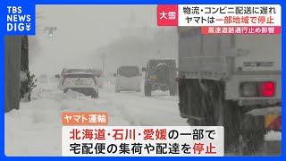 【最強・最長寒波】ヤマト運輸・佐川急便・日本郵便の業務に影響　コンビニ各社も配送に遅れ｜TBS NEWS DIG