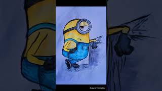 Easy Drawing How to draw  minions cartoon #shorts #youtubeshorts#short  #shortvideo