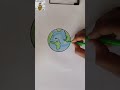 very simple and easy earth 🌎 drawing anyone can draw circle drawing simpledrawing art drawings