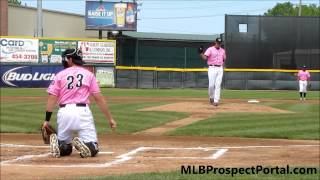 Kyle Lobstein, LHP, Tigers   warming up on the mound for Double A Erie SeaWolves