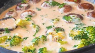 Creamy Garlic Mushroom Recipe | How To Make  Creamy Garlic Mushroom