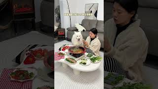 南方小土豆一个人宅家吃香菜火锅有多爽！ #vlog #生活 #home