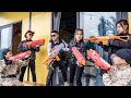 Nerf Guns War : Couple S.W.A.T Seal Nerf Guns Battle Big Boss Black Hat Summer Crazy War