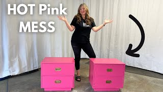 Pink Horror Turned Timeless Elegance: Nightstand Makeover