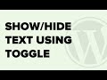 How to Show and Hide Text in WordPress Posts with the Toggle Effect