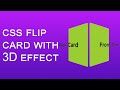 CSS Flip Card With 3D Hover Effect | HTML &  CSS | Web Cifar 2020