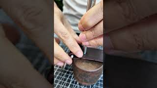 How to install copper rivets#shorts #bagmaking #leather #bag #brass  #shortsvideo #copper #rivet