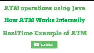 ATM program using java || Simple ATM operations using java