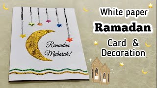 DIY White paper Ramadan Card & Decoration🌙⭐️/Easy #Ramadan & #Eid Craft😍#shorts #short #viral
