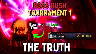 *THE TRUTH* How To WIN Boss Rush Tournament Under 10 Minutes Strat | Anime Vanguard