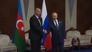 Russian President Putin meets Azerbaijan President Aliyev in Kazakhstan | AFP
