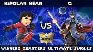 CROWNED # 08 | Bipolar Bear (Mii Brawler) vs Q (Marth) | Winners Quarters | SSBU Smash Ultimate