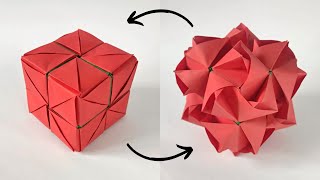 Origami ROSE CUBE | How to make a paper cube with roses