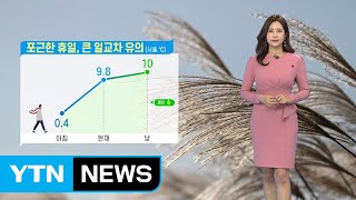 [날씨] 포근한 휴일, 큰 일교차 유의 / YTN