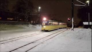 Graakallbanen i Trondheim, Norway. Vogn 29. The tram in Trondheim, vintage tramcar and trailer.