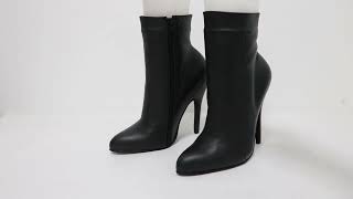 Sorbern Black Ankle Boots Women Size Us11 Stilettos 14Cm High Heel Booties Genuine Leather