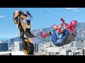 GTA 5 IRON SPIDERMAN Bike Ragdolls Compilation (Euphoria Physics Showcase) Ep 7