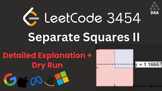 Separate Squares II | LeetCode 3454 | Sweep Line + Segment Tree | Geometry Hard