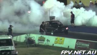 RACE SOLUTIONS PERFORMANCE FORD V8 CAPRI PRO369 RUNS 9.69 @ 140 MPH SYDNEY DRAGWAY 21.11.2012