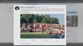 Mayor Lightfoot threatens crackdown after photo shows lack of social distancing at Montrose Beach