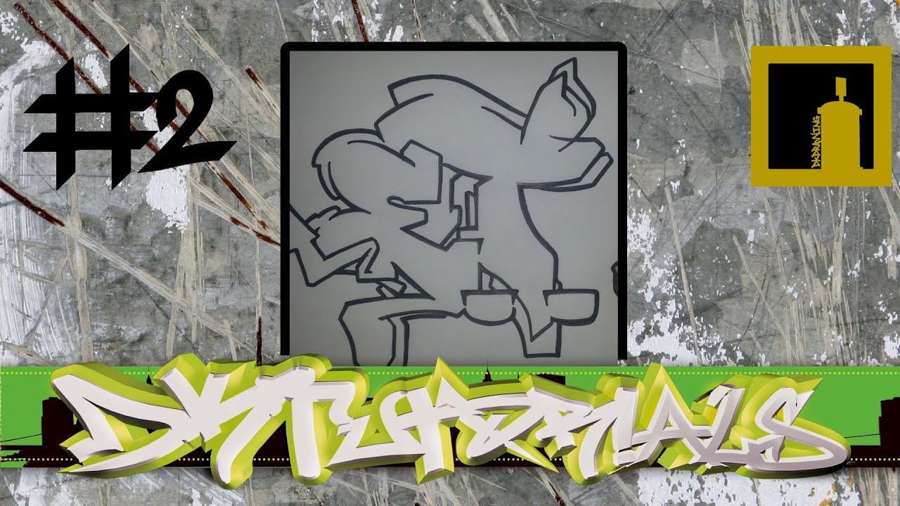 Wildstyle Graffiti Tutorial - E.T. - The Alien (2/6) - Outlining ...